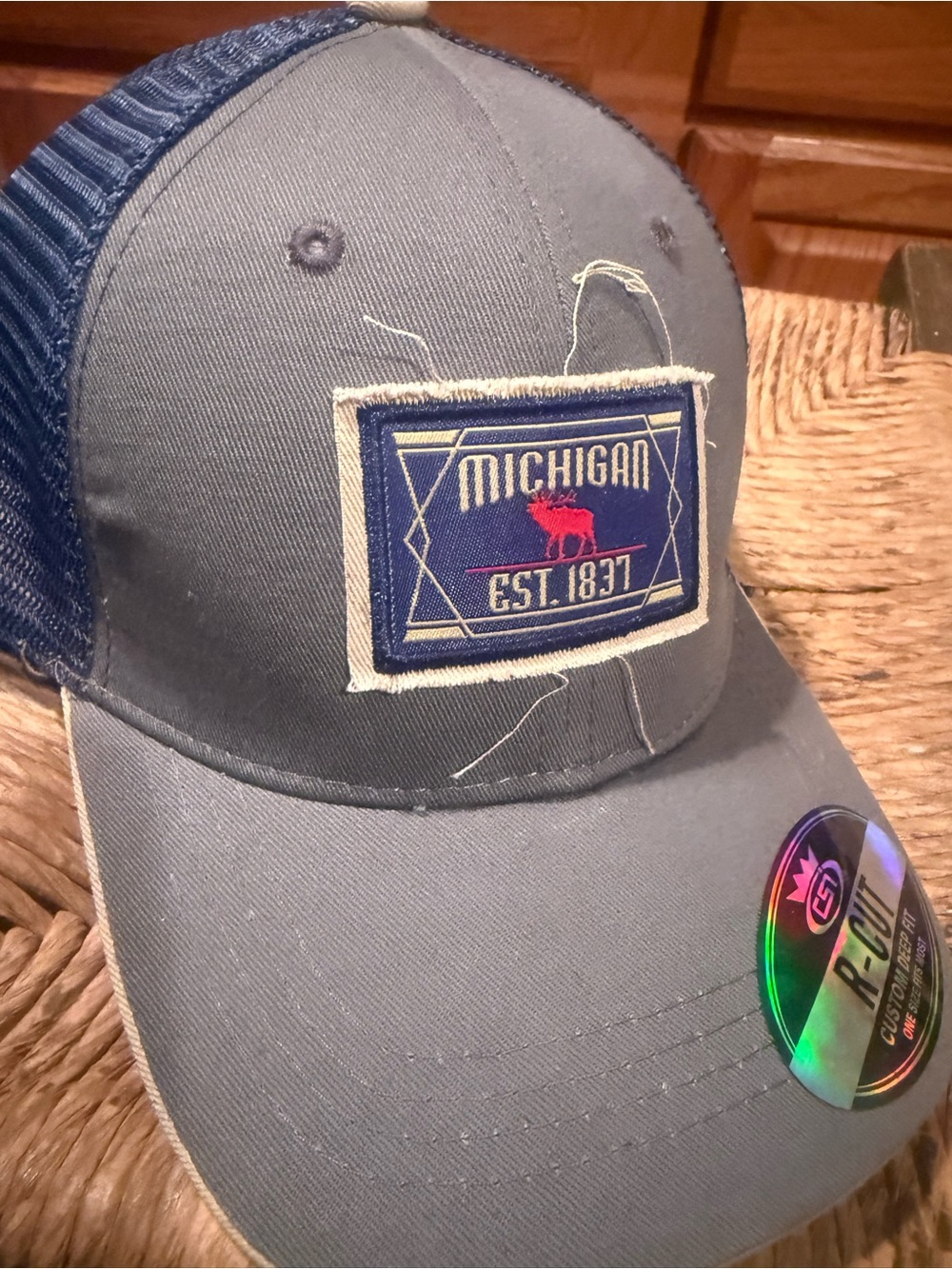 Michigan Patch Trucker Hat - Navy/Gray - Picture 2 of 4